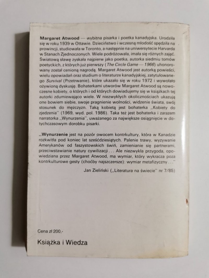 WYNURZENIE - Margaret Atwood 1987
