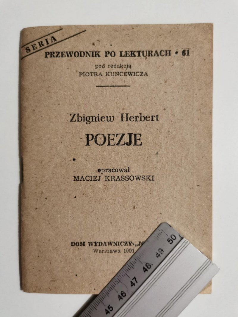 PRZEWODNIK PO LEKTURACH 61 POEZJE – ZBIGNIEW HERBERT 1991