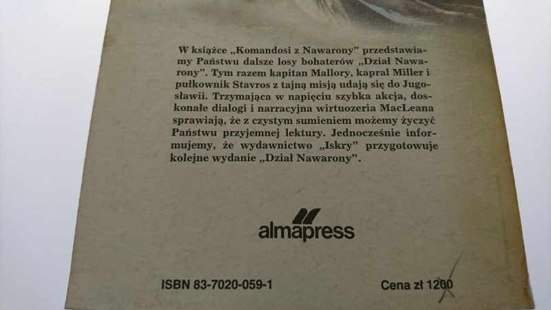 KOMANDOSI Z NAWARONY - Alistair MacLean 1989