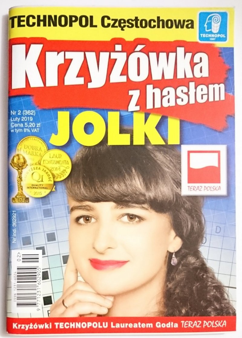 KRZYŻÓWKA Z HASŁEM JOLKI N 2 (362) LUTY 2019