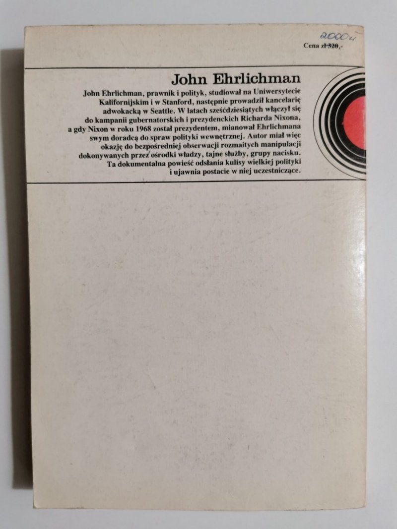WASZYNGTON ZA ZAMKNIĘTYMI DRZWIAMI - John Ehrlichman 1987