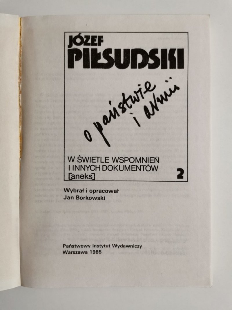 O PAŃSTWIE I ARMII TOM 2 - Józef Piłsudski 