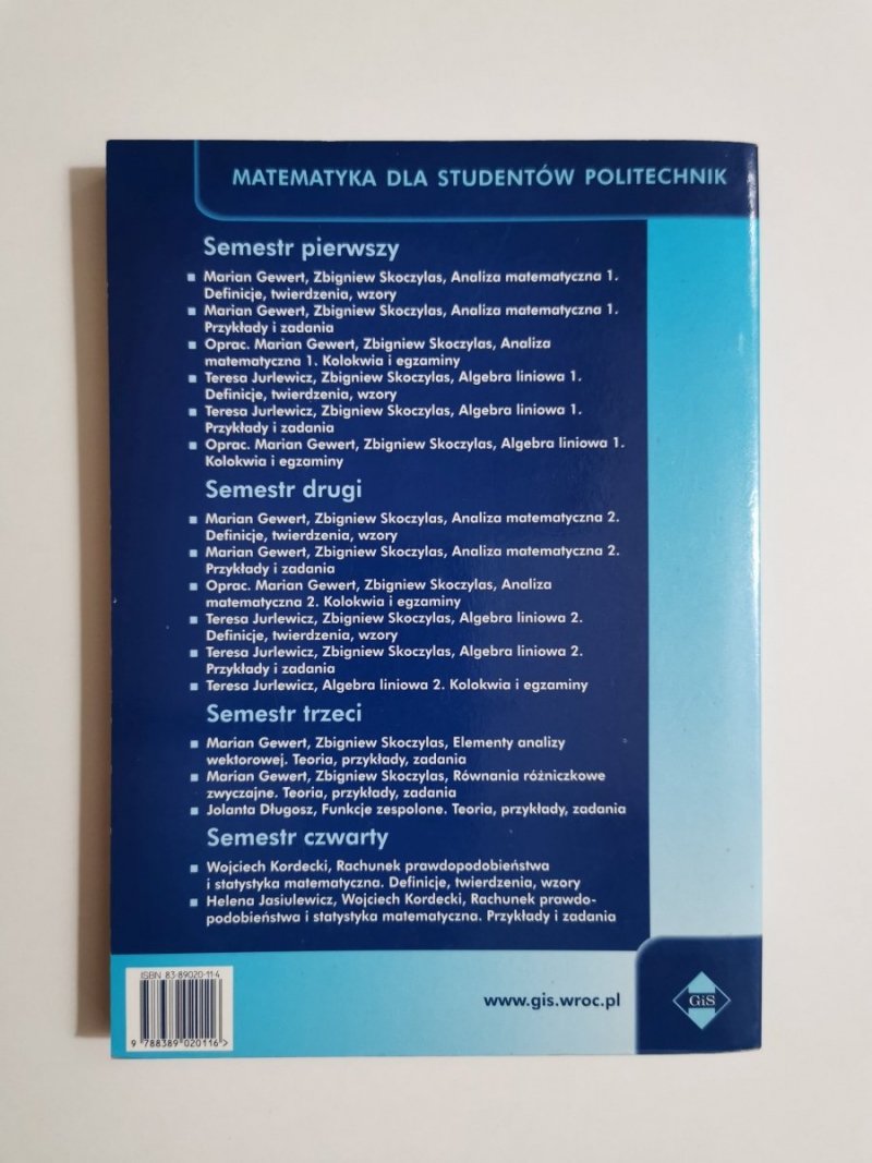 ANALIZA MATEMATYCZNA 1 DEFINICJE, TWIERDZENIA, WZORY 2003