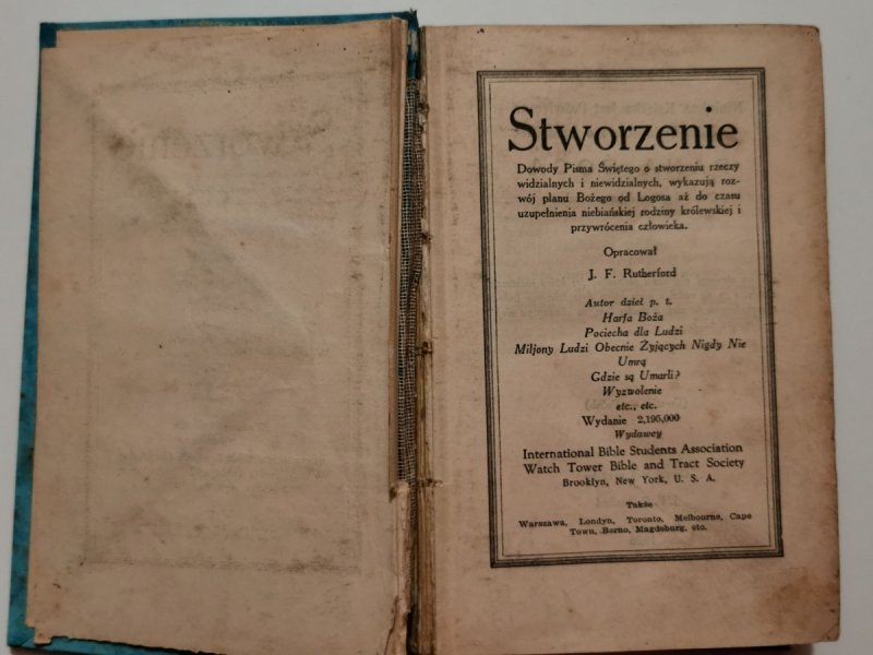 STWORZENIE 1928 - J. F. Rutherford