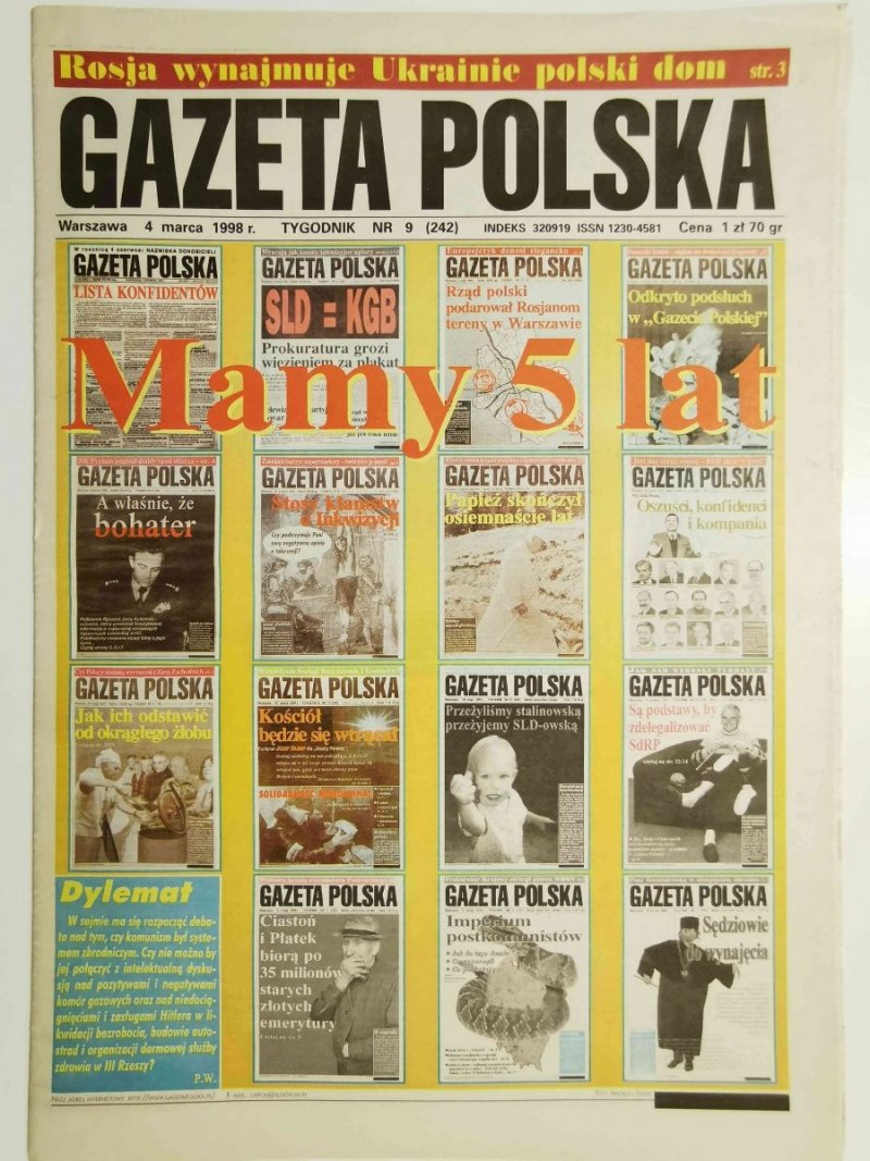 GAZETA POLSKA TYGODNIK NR 9 (242) 4 MARCA 1998 r.
