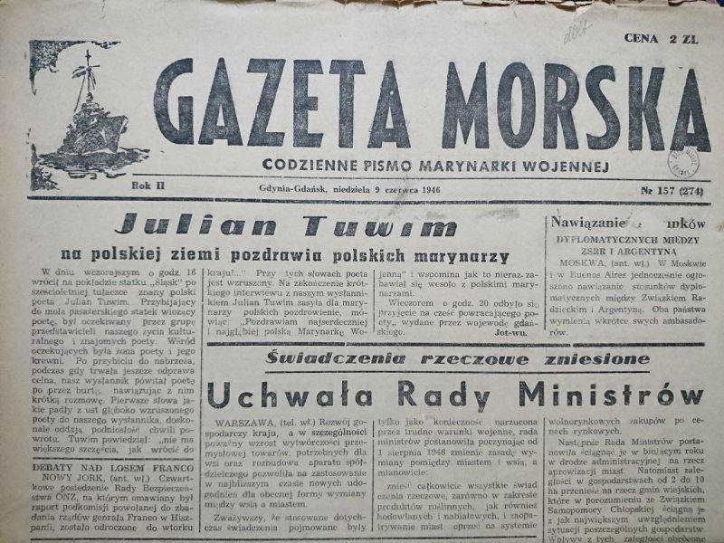 GAZETA MORSKA ROK II NR 157 (274)