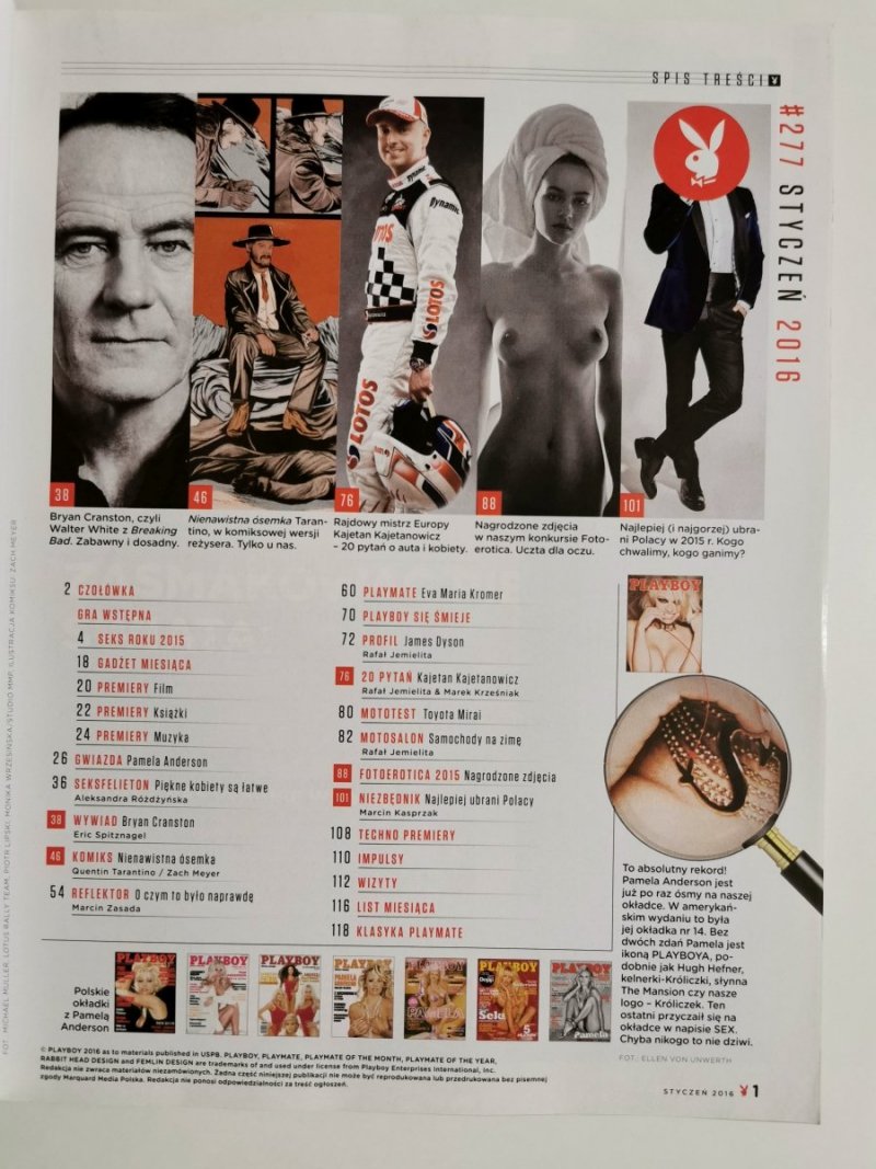 PLAYBOY NR 01 (277) STYCZEŃ 2016 PAMELA ANDERSON 