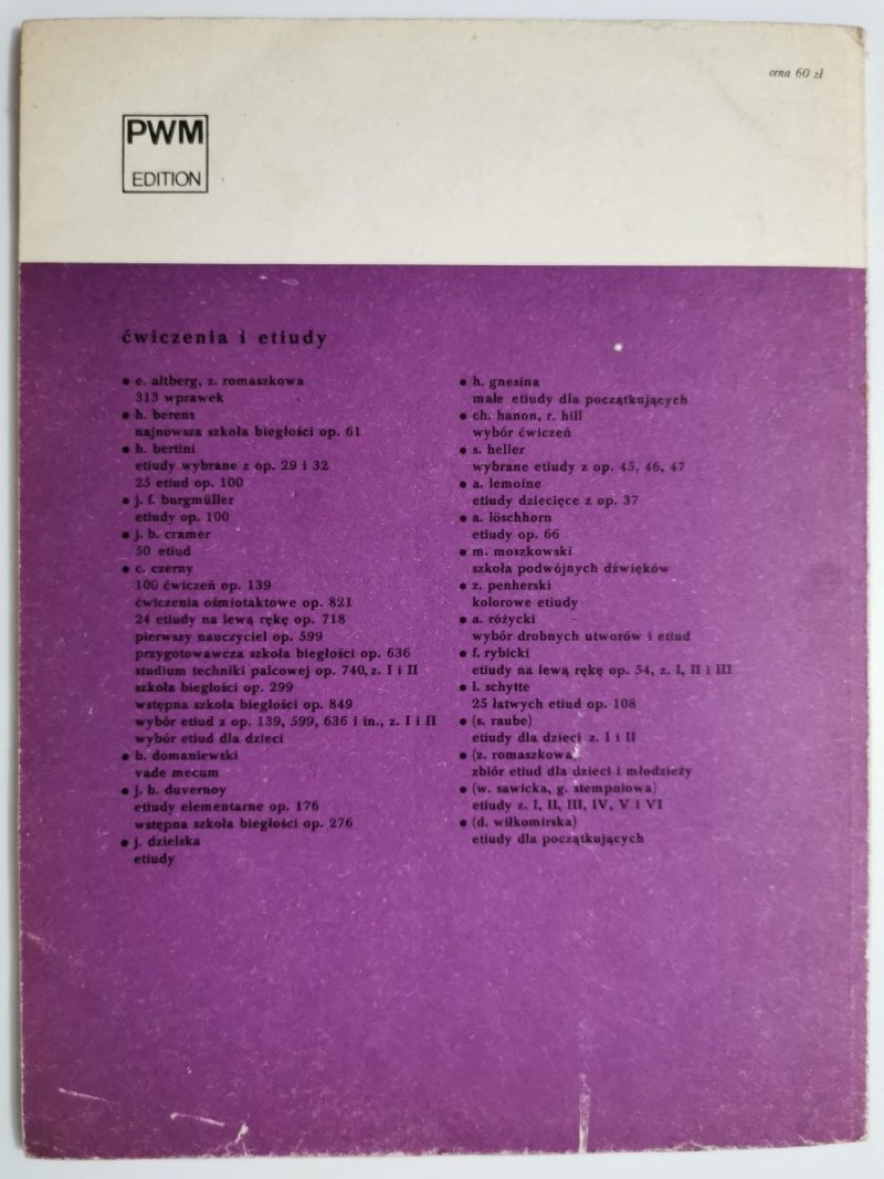 LEMOINE. ETIUDY DZIECIĘCE NA FORTEPIAN WYBÓR OP. 37 1984