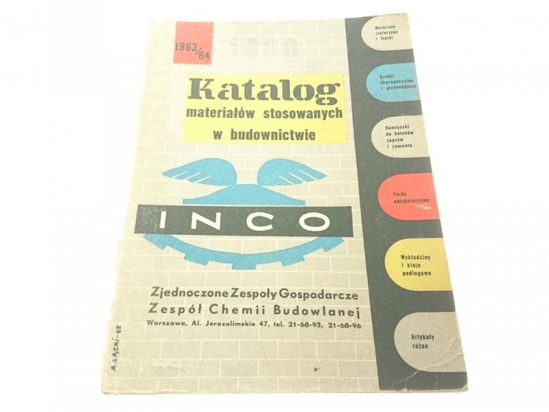 KATALOG MATERIAŁÓW STOSOWANYCH W BUDOWNICTWIE 1963