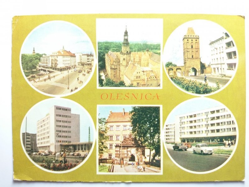 OLEŚNICA. ULICA 1 MAJA. ZAMEK PIASTOWSKI XIII-XVII
