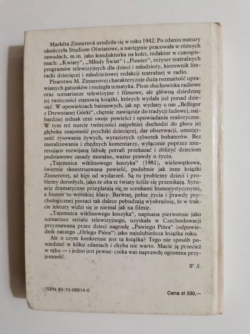 TAJEMNICA WIKLINOWEGO KOSZYKA - Marketa Zinnerova 1986