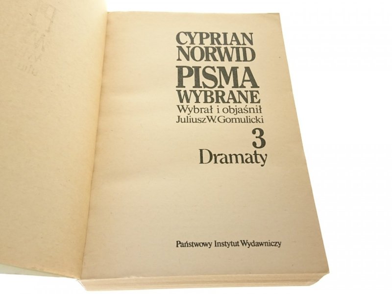PISMA WYBRANE TOM 3 DRAMATY - Cyprian Norwid 1983