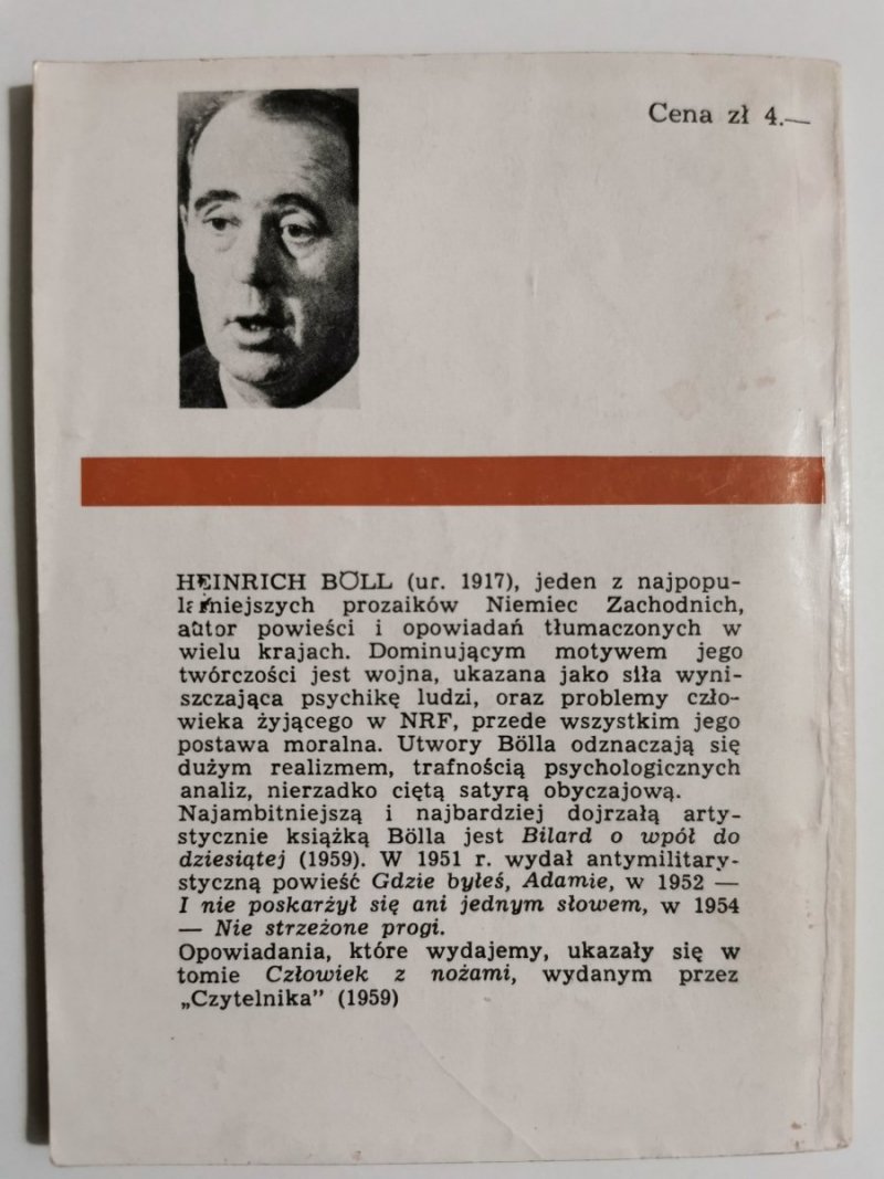 CZŁOWIEK Z NOŻAMI - Heinrich Boll 1967