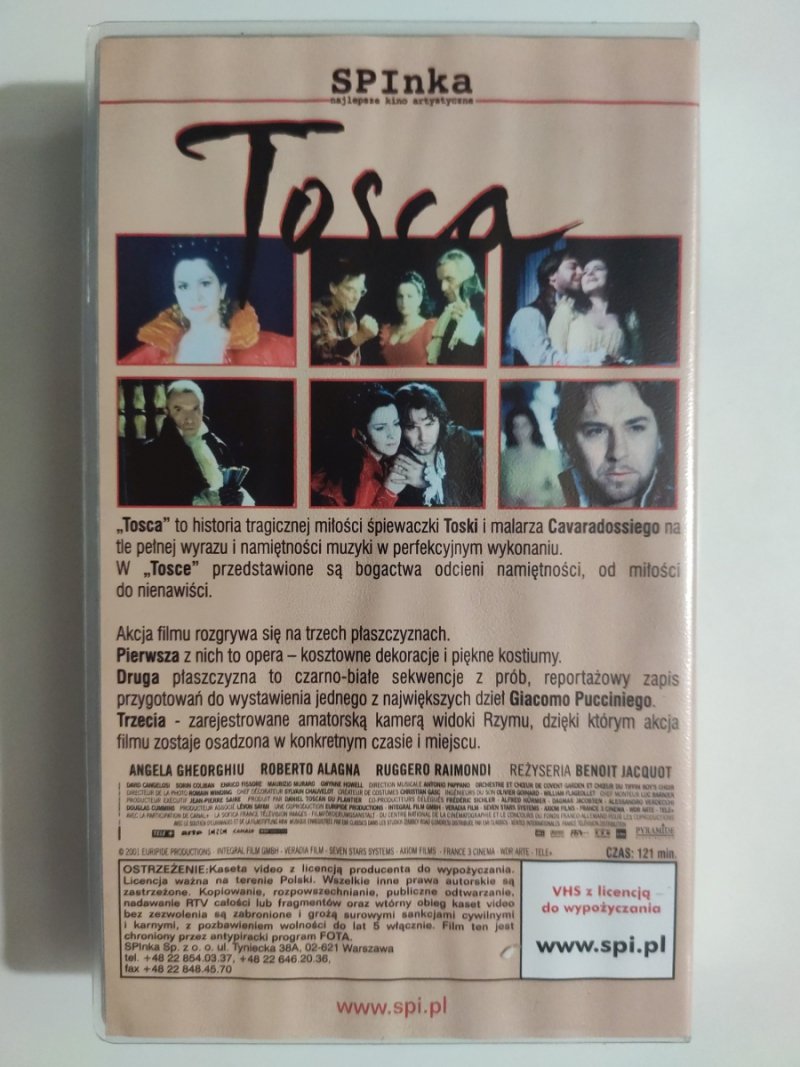 VHS. TOSCA – FILM NA PODSTAWIE OPERY
