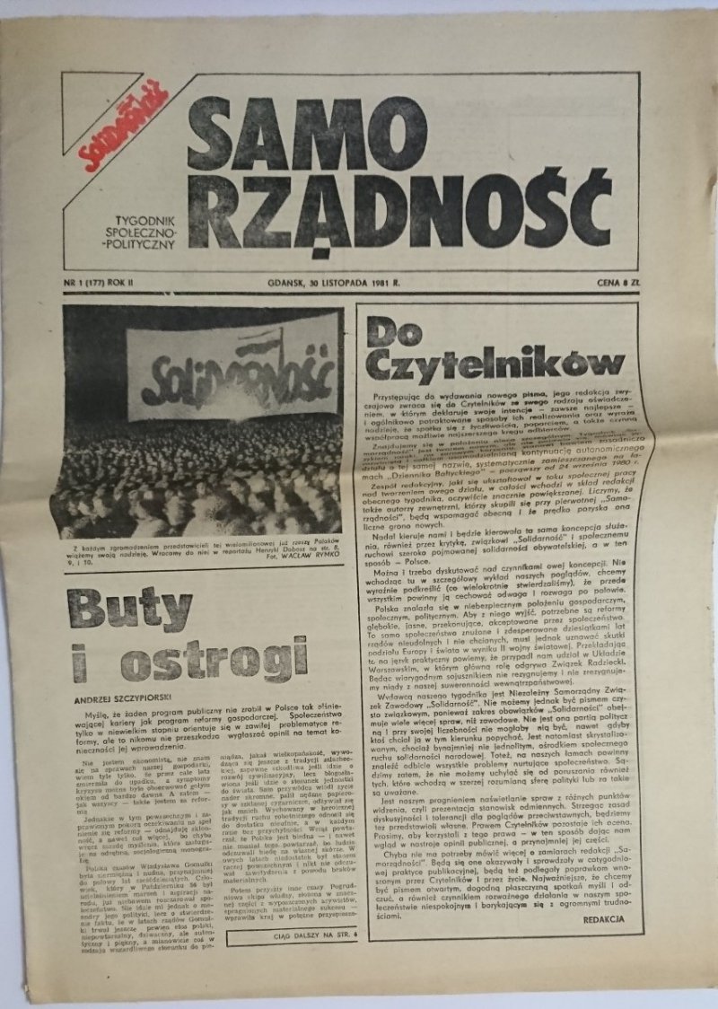SAMORZĄDNOŚĆ NR 1 (177) ROK II GDAŃSK, 30 LISTOPADA 1981