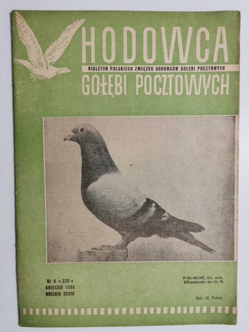 HODOWCA GOŁĘBI POCZTOWYCH NR 4 1961
