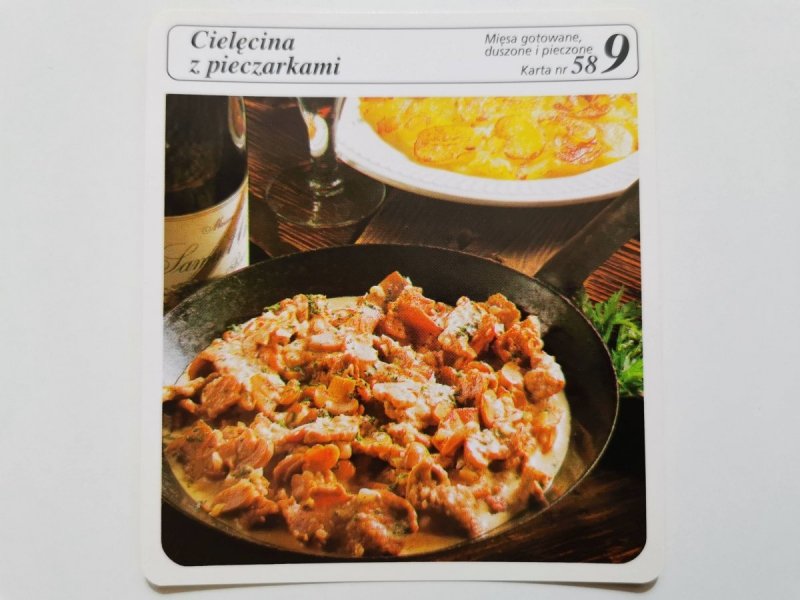 KARTA KULINARNA NR. 58 CIELĘCINA Z PIECZARKAMI