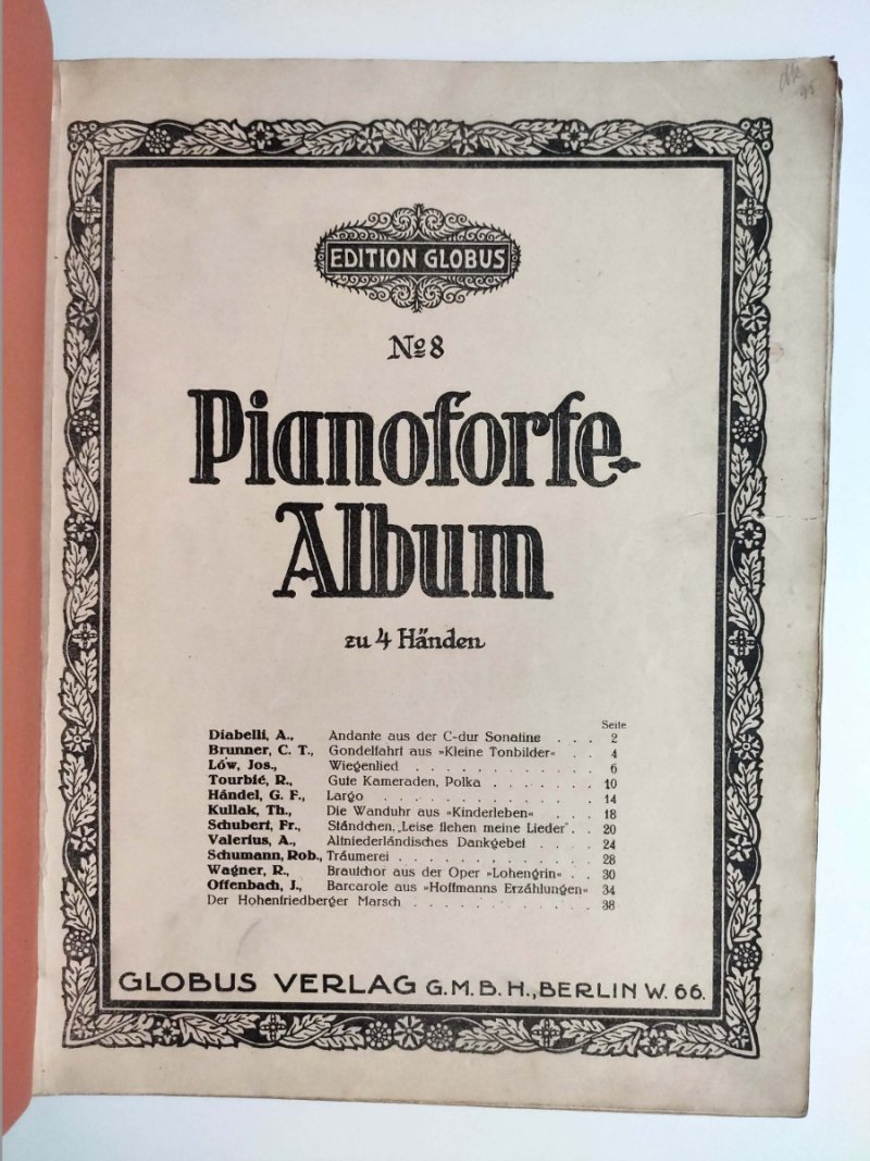 PIANOFORTE ALUBUM ZU 4 HANDEN NO 8 OK.1925