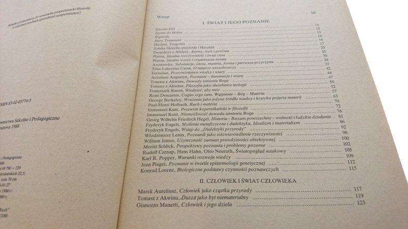 ŚWIAT, CZŁOWIEK I WARTOŚCI. WYBÓR TEKSTÓW... 1988