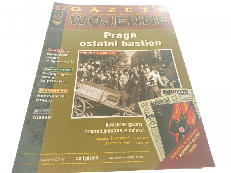 GAZETY WOJENNE NUMER 92 PRAGA OSTATNI BASTION 1998