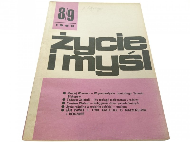 ŻYCIE I MYŚL 8/9 1980