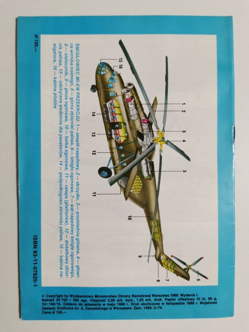 TYPY BRONI I UZBROJENIA NR 124 ŚMIGŁOWIEC Mi-6 1988
