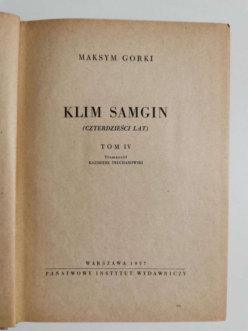 KLIM SAMGIN TOM IV - Maksym Gorki 1957