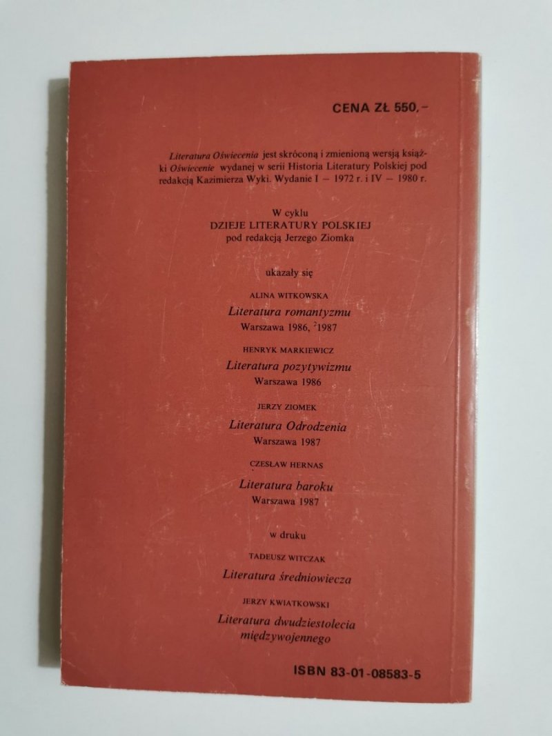 LITERATURA Oświecenia Klimowicz