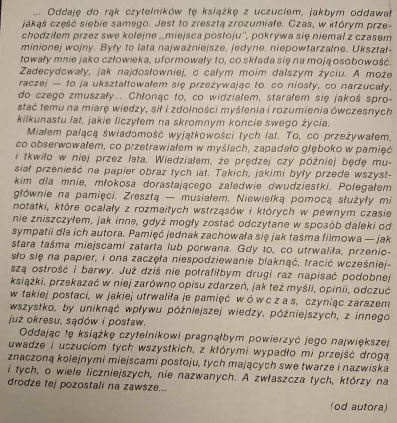 MIEJSCA POSTOJU - Jan Zamojski 1989