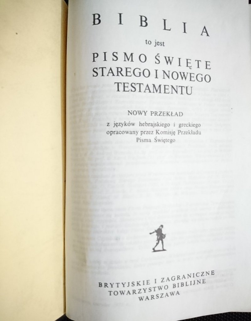 BIBLIA TO JEST PISMO ŚWIĘTE STAREGO I NOWEGO TESTAMENTU