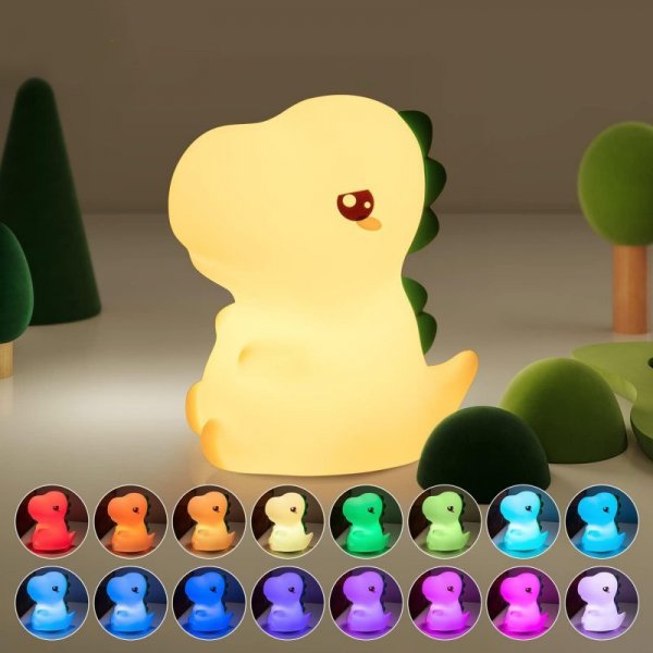 Silikonowa lampka nocna Dinozaur led rgb