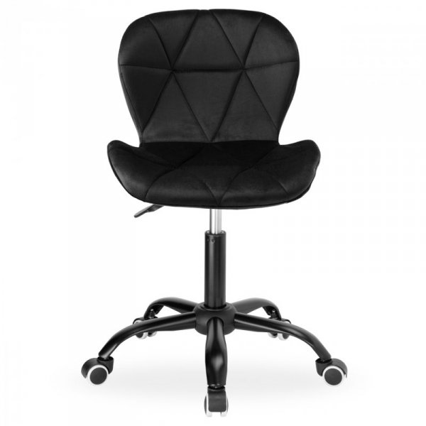 Fotel biurowy na kółkach Spiner Black czarny velvet