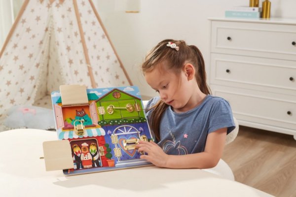 Viga 44653 Tablica manipulacyjna otwórz i zamknij - Domek