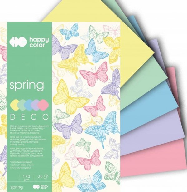 Blok DECO SPRING A4 20ark.170g. 5 kolorów HA 3817 2030-110 HAPPY COLOR