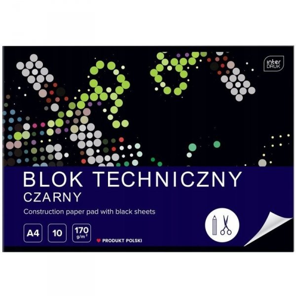 Blok techniczny A4 10k czarny INTERDRUK