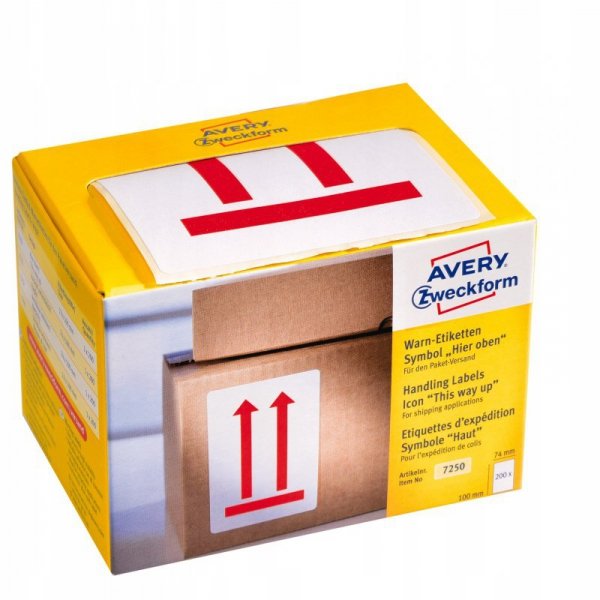 Etykieta ostrzegawcza &quot;TUTAJ GÓRA&quot; 74x100mm (200szt) 7250 AVERY Z WECKFORM