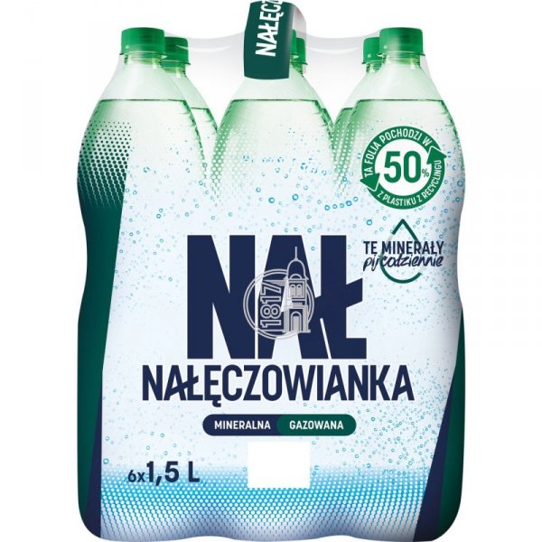 Woda mineralna NAŁĘCZOWIANKA 1.5L (6szt) gazowana