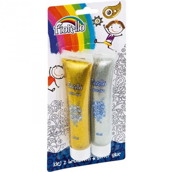 Klej brokatowy FIORELLO GR-BK75B2 2 koloryx75ml 170-2263 srebrny/złoty