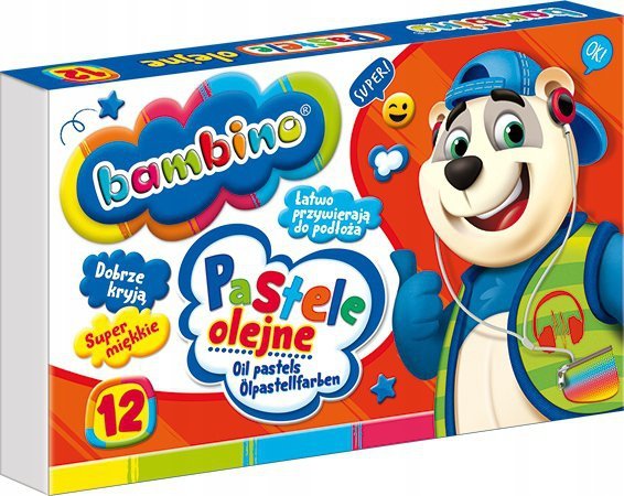 Pastele olejne Zestaw 12 kolorów Kredki BAMBINO St.Majewski