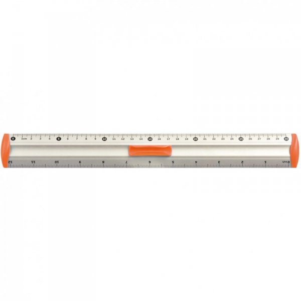 Linijka aluminiowa 30cm uchwyt pomarańczowy BL040-PC TETIS