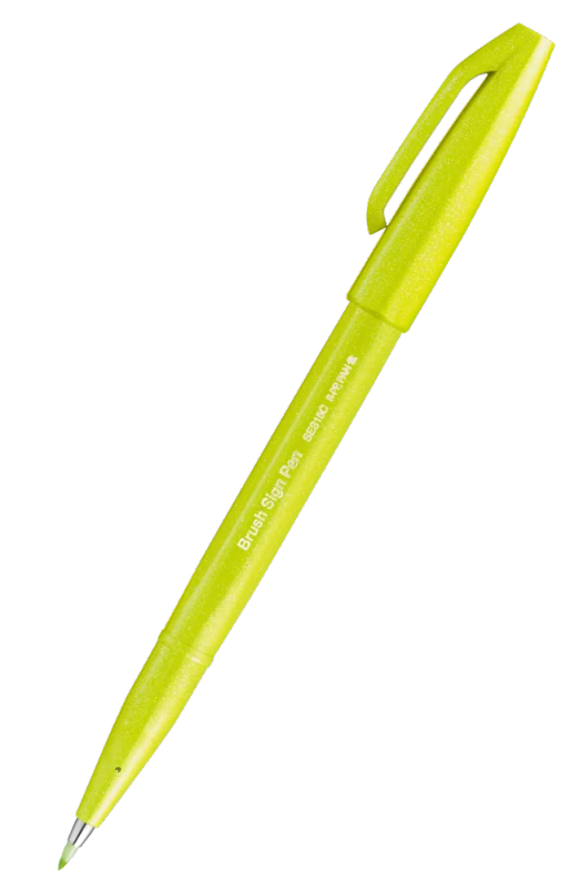 Pisak PENTEL BRUSH SIGN PEN kpl. 6 kolorów SES15C