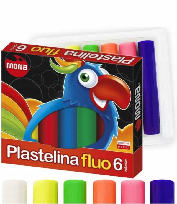 Plastelina dla dzieci Zestaw 6 kolorów neonowych MONA St.Majewski