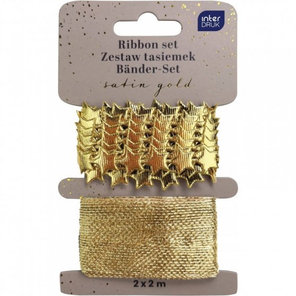 Zestaw tasiemek 2x2m ZŁOTY Satin Gold INTERDRUK
