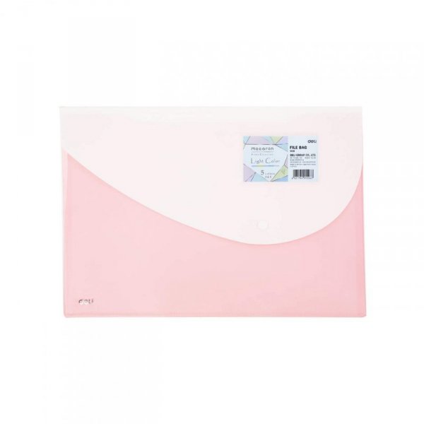 Teczka kopertowa na zatrzask MACARON różowa 5506 PINK DELI