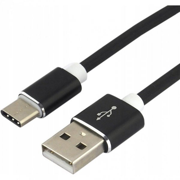 Kabel USB-A -&gt; USB-C 1,5m 3A silikonowy czarny EVERACTIVE (CBS-1.5CB)