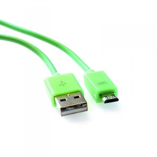Kabel USB-A -&gt; microUSB 1m 2A zielony OMEGA BAJA (44341)