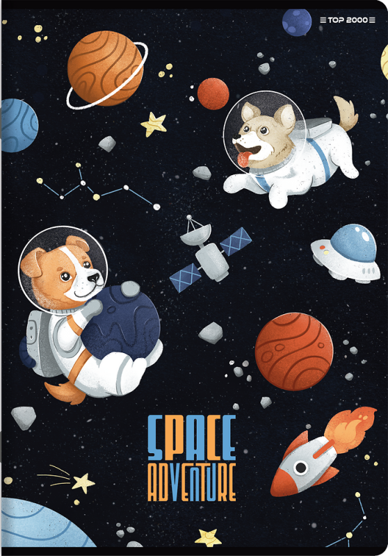 Zeszyt A5 16k 3linia kolorowa SPACE ADVENTURE 400181613 TOP 2000