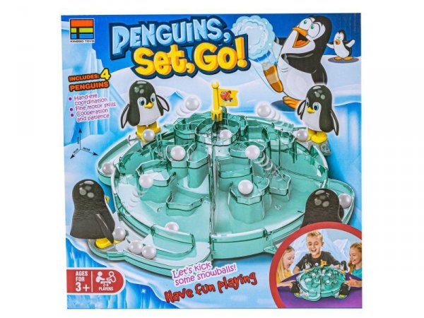 Rodzinna gra zręcznościowa, planszowa PINGWINKOWE PIŁKARZYKI, Piłka nożna &quot;Penguins, Set, Go!&quot;