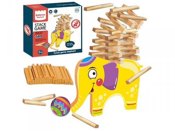 Edukacyjna gra zręcznościowa &quot;Stack Game&quot;, Zbuduj wieżę, Układanka, Klocki + Słoń