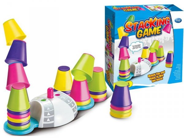 Edukacyjna gra zręcznościowa &quot;Stacking Game&quot;, Zbuduj wieżę, Układanka, Kolorowe kubeczki